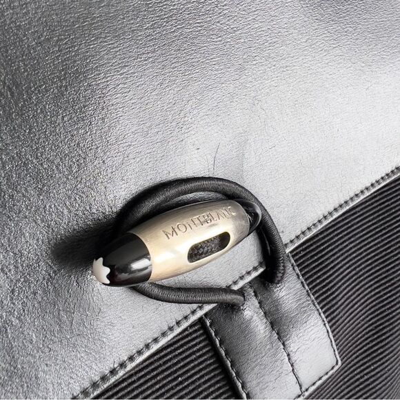 MONTBLANC Authentic Meisterstuck Black Fabric & Leather Messenger Cross Bag - Picture 8 of 16
